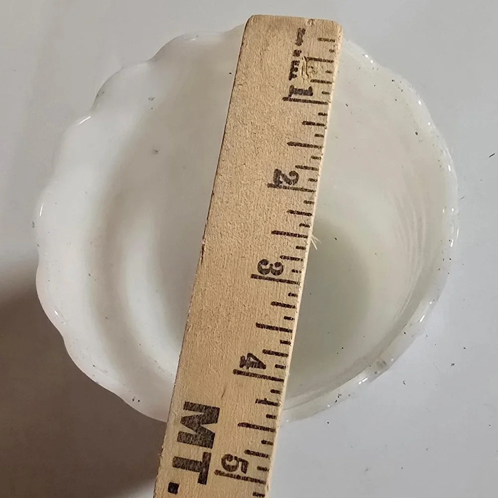Vintage Milk Glass Hobnail Planter‎ Bowl Scalloped Rim Cachepot Scalloped Rim